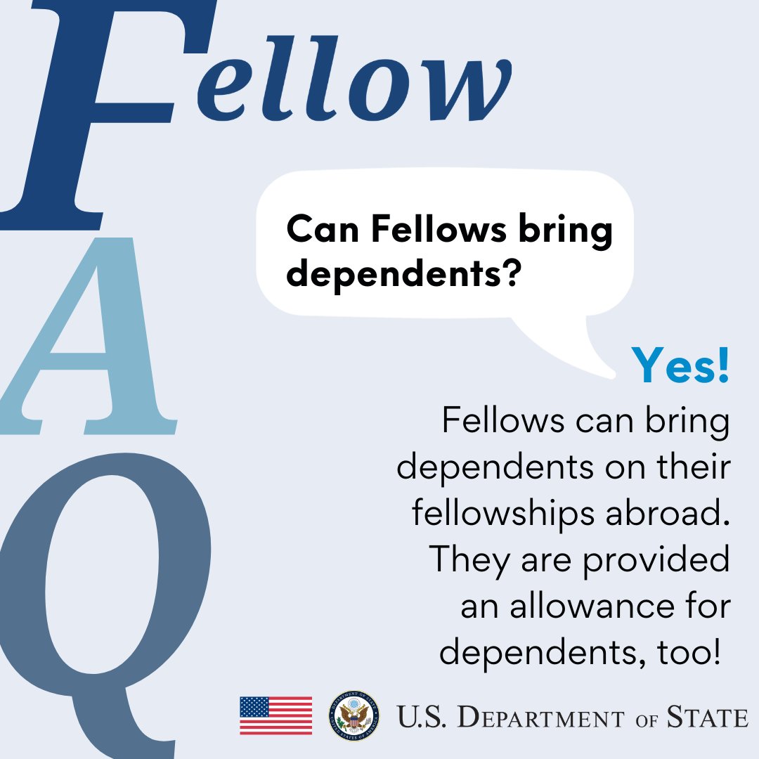 Did you know that English Language Fellows often bring dependents along on their fellowships abroad? Did you know #ELFellows are provided with an allowance for dependents, too? #FellowFAQs 

#LifeofaFellow #ExchangeOurWorld