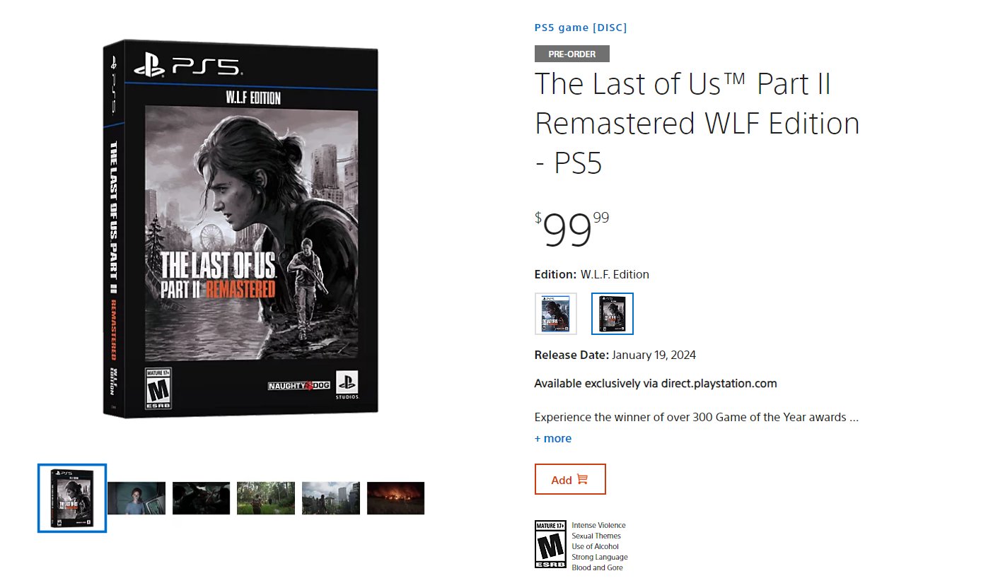 The Last of Us™ Part II Remastered WLF Edition - PS5