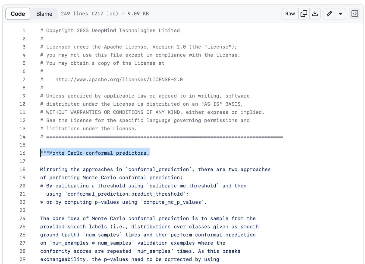predict_addict's tweet image. RIP Monte Carlo @GoogleDeepMind releases the code for Conformal Monte Carlo.
github.com/google-deepmin…
#conformalprediction