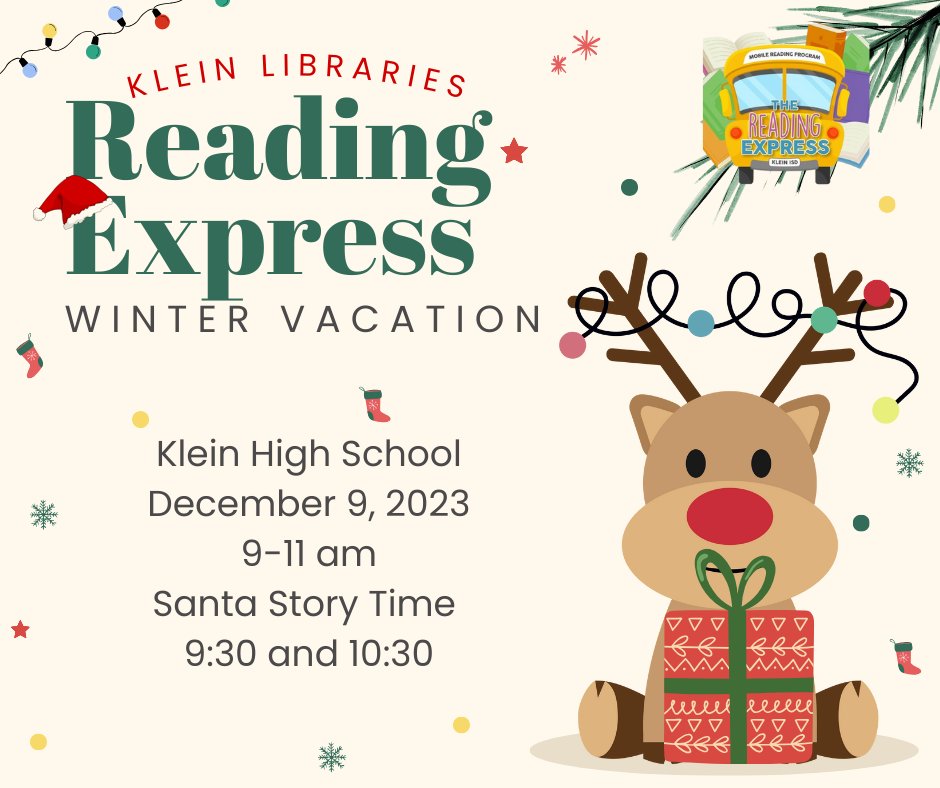 TheissLibrary's tweet image. 📚🎅 Join us for a festive treat at the Reading Express: Winter Vacation stop! 🎄✨