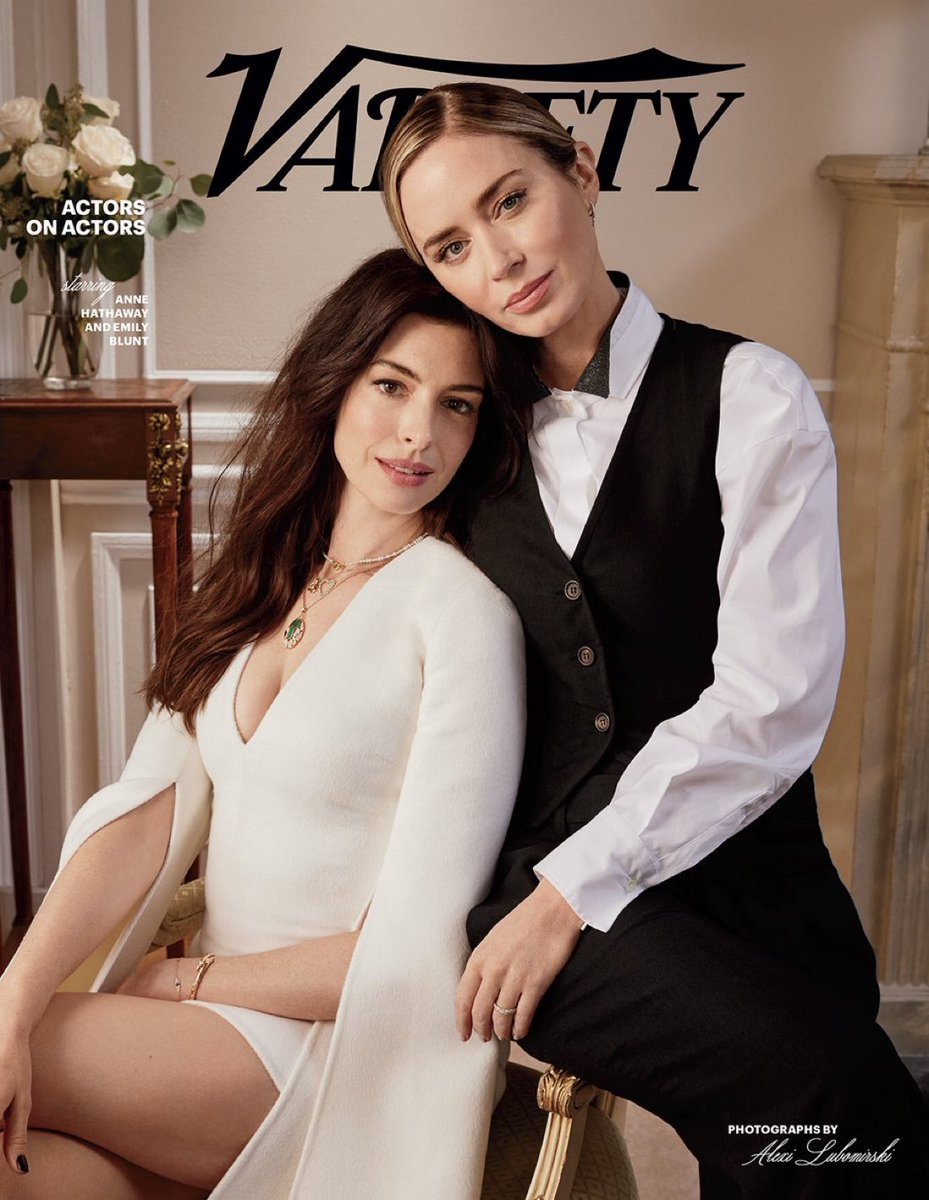 Anne Hathaway and Emily Blunt look like a beautiful lesbian couple who may or may not be vampires