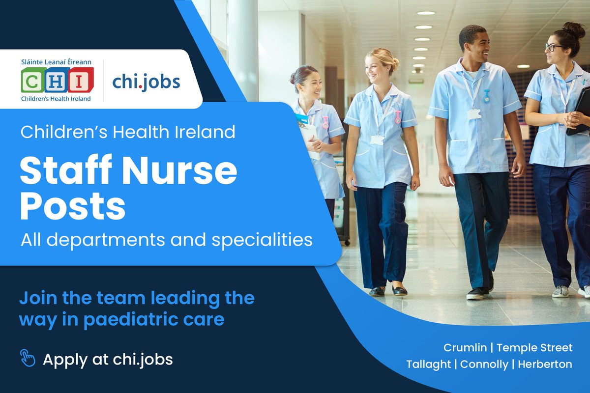 CHI values what you might bring to our network. Applications are invited for Staff Nurse Posts – All departments and specialities. Apply at: ow.ly/O19H50QfA4u