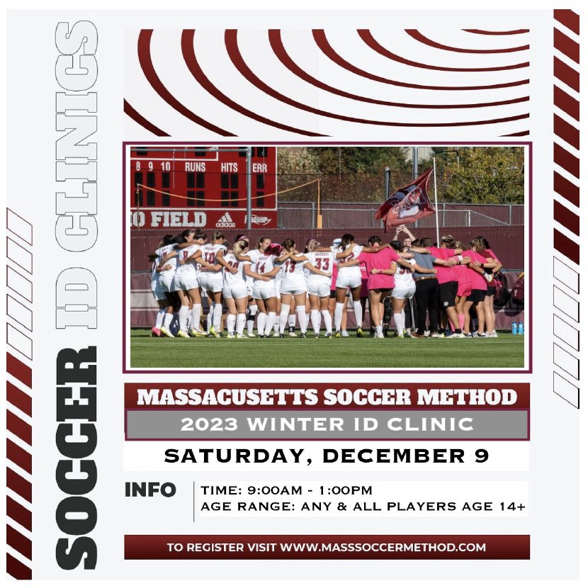 T-MINUS 4 DAYS ‘TIl OUR FINAL ID CLINIC OF 2023! We will keep registration open through Saturday morning so if any of the league games scheduled this weekend in New England get canceled there will be open spots still to sign up late. 🚩🚩🚩
MassSoccerMethod.com