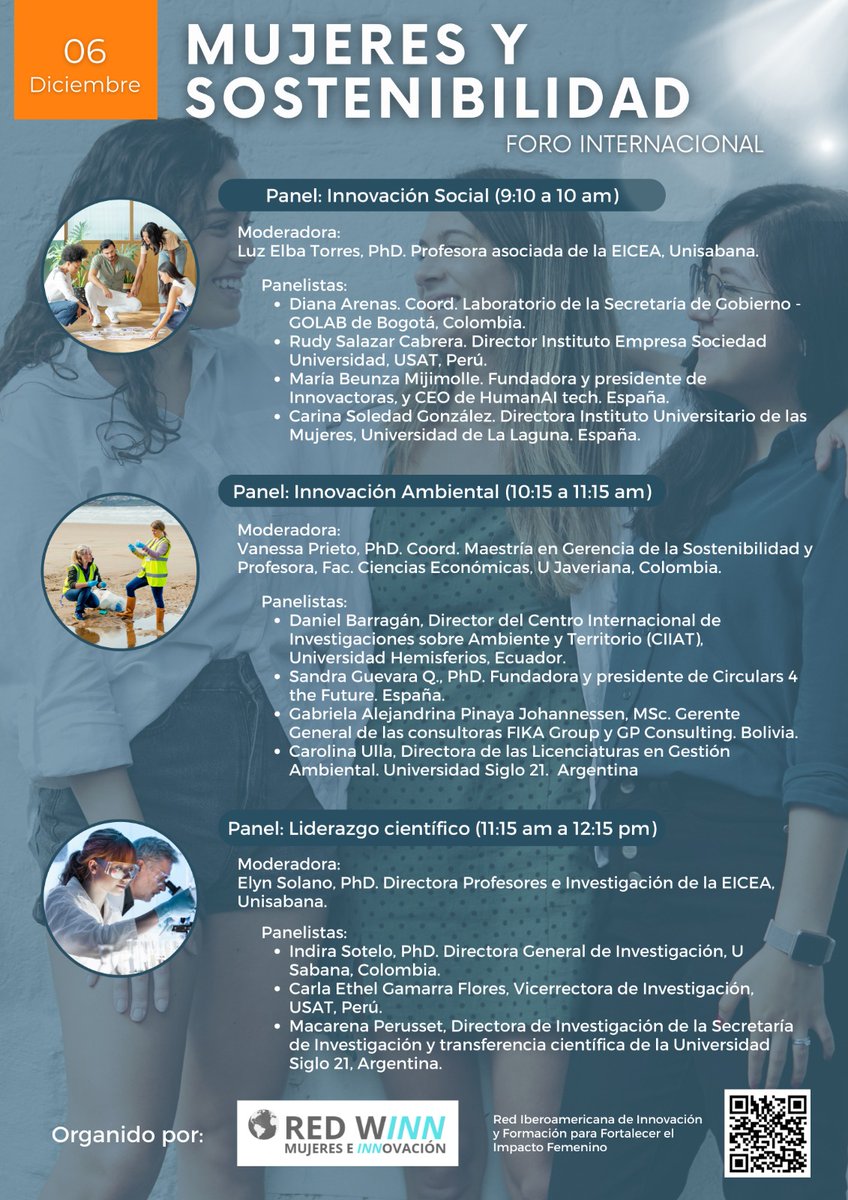 🌎<a href="/Laredwinn/">@LaRedWinn</a> organiza mañana el Foro Internacional de MUJERES Y SOSTENIBILIDAD en <a href="/unisabana/">Universidad de La Sabana</a>

💬<a href="/marietabeun/">Maria Beunza 🚀🌎</a> Fundadora y Presidenta de <a href="/innovactoras/">Innovactoras</a> y CEO de <a href="/HumanAI_Tech/">HumanAI</a> estará presente para hablar sobre el impacto femenino en la #innovación social

 👉 lnkd.in/edAMNX2F