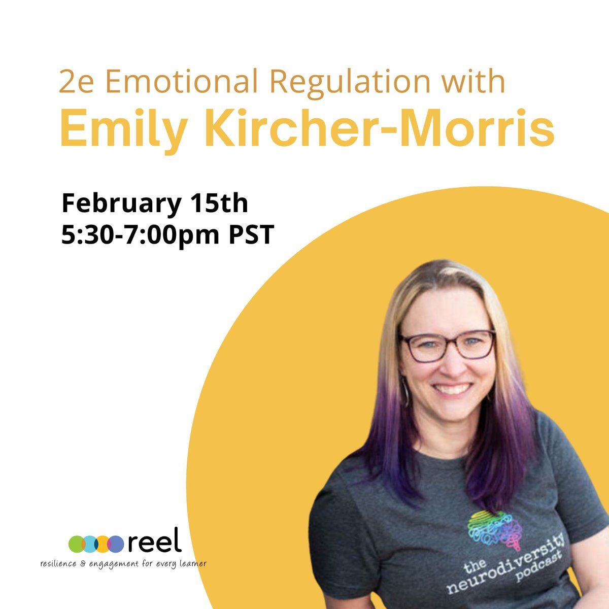 Emily will break down the 4-step process of emotional regulation so we can help our kids find healthy ways to manage their emotions. RSVP: buff.ly/3RqHNg1 #reel2e #twiceexceptional #neurodiversity