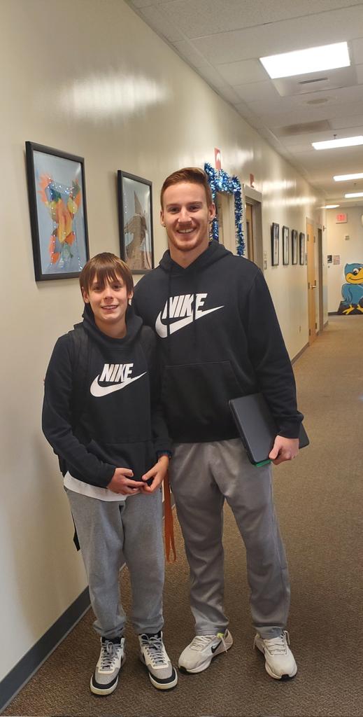 Unplanned twinning- Mr. Clegg &amp; a perfect candidate for future Health &amp; Physical Ed Teacher!