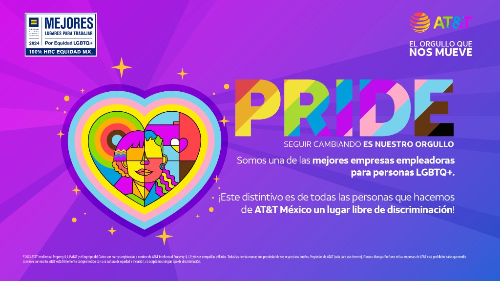 Por nuestro compromiso con la inclusión laboral, obtuvimos por 7° año consecutivo el distintivo Mejores Lugares para Trabajar LGBTQ+ 2024, otorgado por la fundación <a href="/HRC/">HRC</a>. Impulsemos la igualdad de oportunidades para todas las personas en AT&amp;T México.