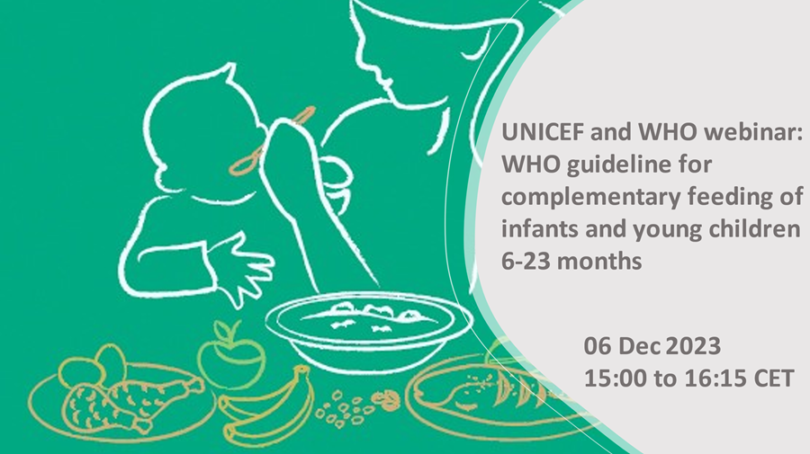 <a href="/UNICEF/">UNICEF</a>  and <a href="/WHO/">World Health Organization (WHO)</a>  invite you to a webinar introducing the new WHO guideline for complementary feeding of infants and young children 6-23 months of age.
Registration who.zoom.us/webinar/regist…