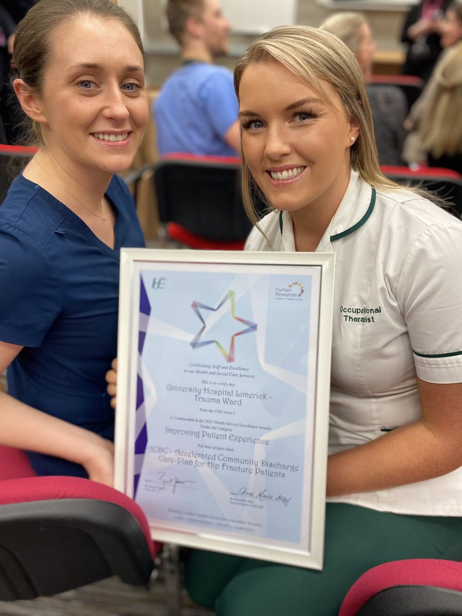 Congratulations to @ULHospitals Trauma team @hannahmurphy145 @_SarahMaher @Stephenwhite142 on your commendation #2023HealthExcellenceAwards @WeHSCPs @AOTInews @ShirleyReal11
