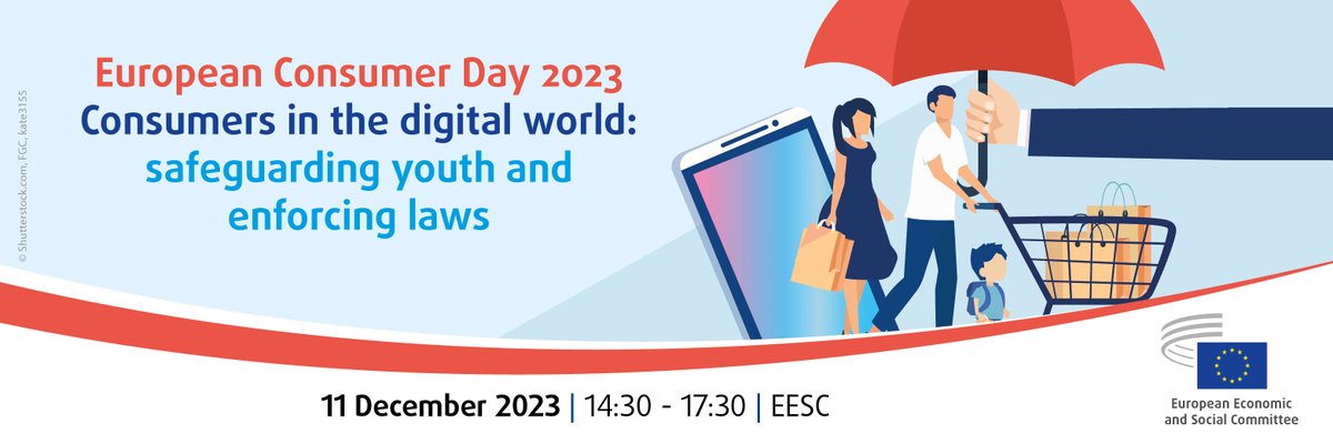EESC Single Market (@eesc_int) on Twitter photo 1⃣1⃣ December 🇪🇺 EU #CONSUMER DAY 2023 organised by <a href="/EU_EESC/">European Economic and Social Committee</a>
HAVE YOUR SAY with EU institutions and civil society on
✅The FUTURE OF ENFORCEMENT OF EU #CONSUMERLAW
✅PROTECTING #YOUTH IN THE #DIGITAL AGE
➡️REGISTER/programme europa.eu/!NcWhr6 1⃣1⃣ December 🇪🇺 EU #CONSUMER DAY 2023 organised by <a href="/EU_EESC/">European Economic and Social Committee</a>
HAVE YOUR SAY with EU institutions and civil society on
✅The FUTURE OF ENFORCEMENT OF EU #CONSUMERLAW
✅PROTECTING #YOUTH IN THE #DIGITAL AGE
➡️REGISTER/programme europa.eu/!NcWhr6