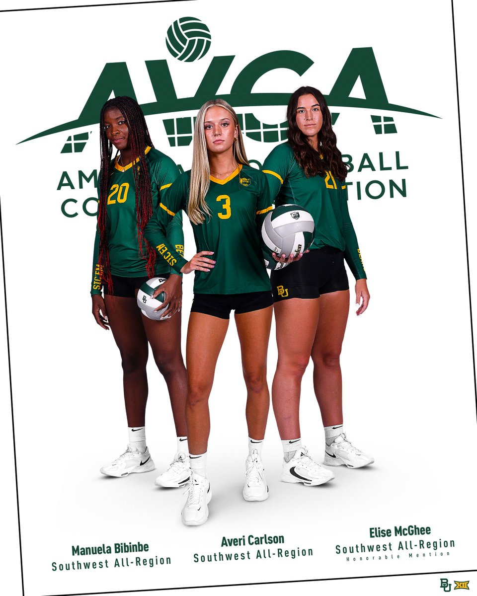 🎙️Big Time Bears! 

<a href="/AVCAVolleyball/">AVCA</a> All-Southwest Region for these 3️⃣👊

#SicEm🐻🏐