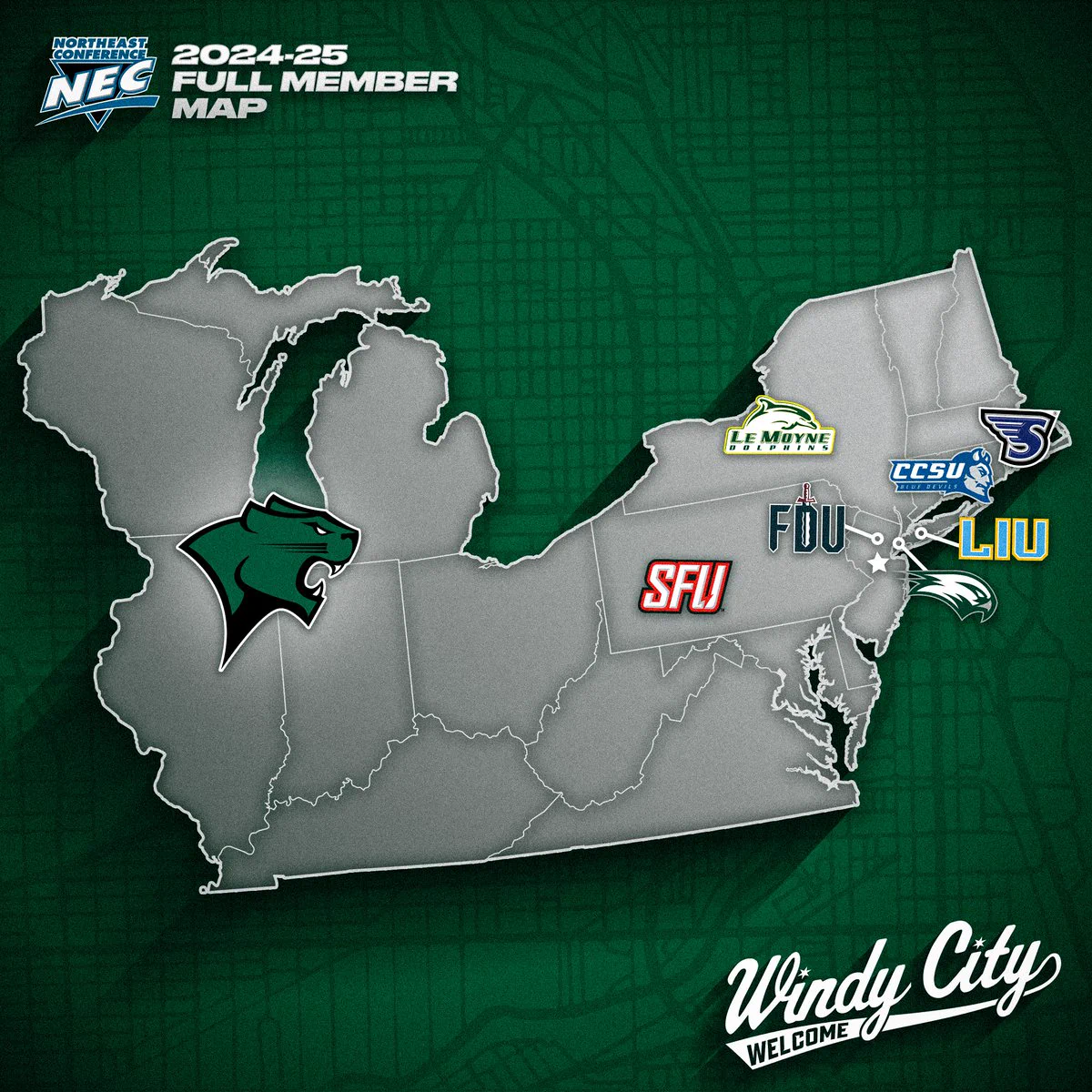 The NEC's geographical footprint come July 1, 2024