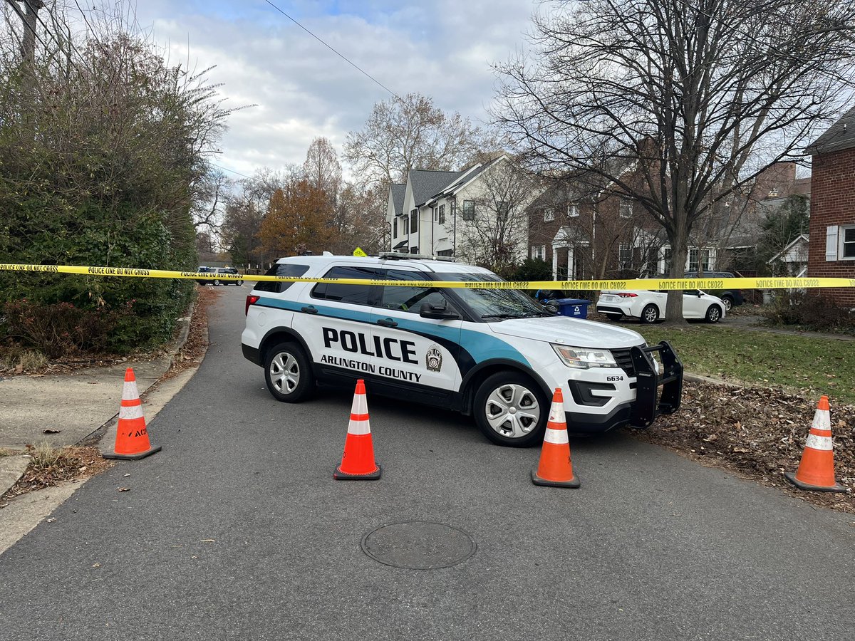NickWTOP's tweet photo. Here’s a look at the charred remains of the Arlington house explosion.  Police are keeping a wide perimeter… about 1.5 - 2 blocks or so around the scene.  @WTOP https://t.co/BNDZnyM2cL