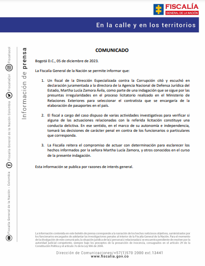 Fiscalía Colombia tweet media