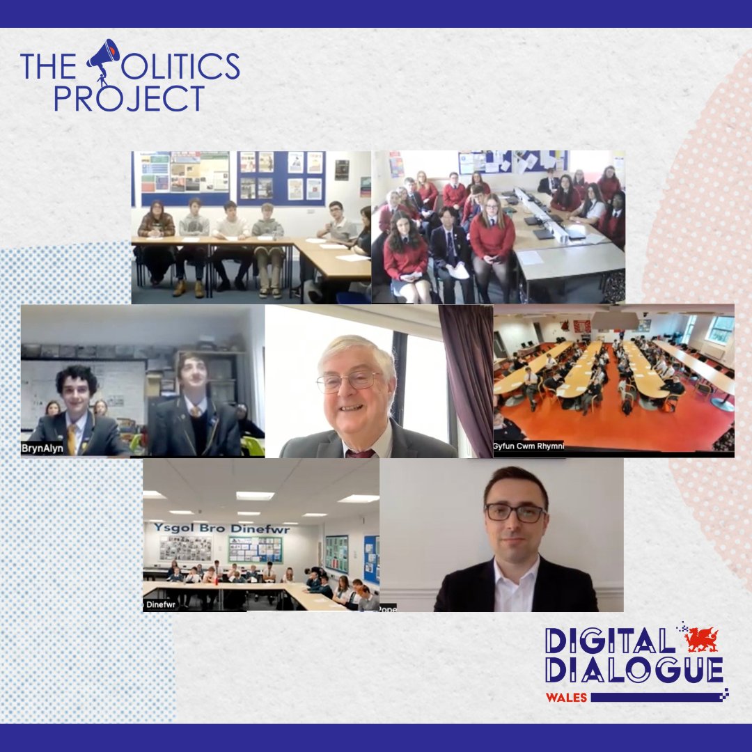 PoliticsProject's tweet photo. Young People 🤝Senedd Party Leaders

We have had a fantastic time delivering our #LeadersDialogue programme🏴󠁧󠁢󠁷󠁬󠁳󠁿💬

Thank you to all the schools who participated and @PrifWeinidog @AndrewRTDavies @RhunapIorwerth and @DoddsJane for joining over 175 young people in conversation! https://t.co/n4PV8wj1Lo