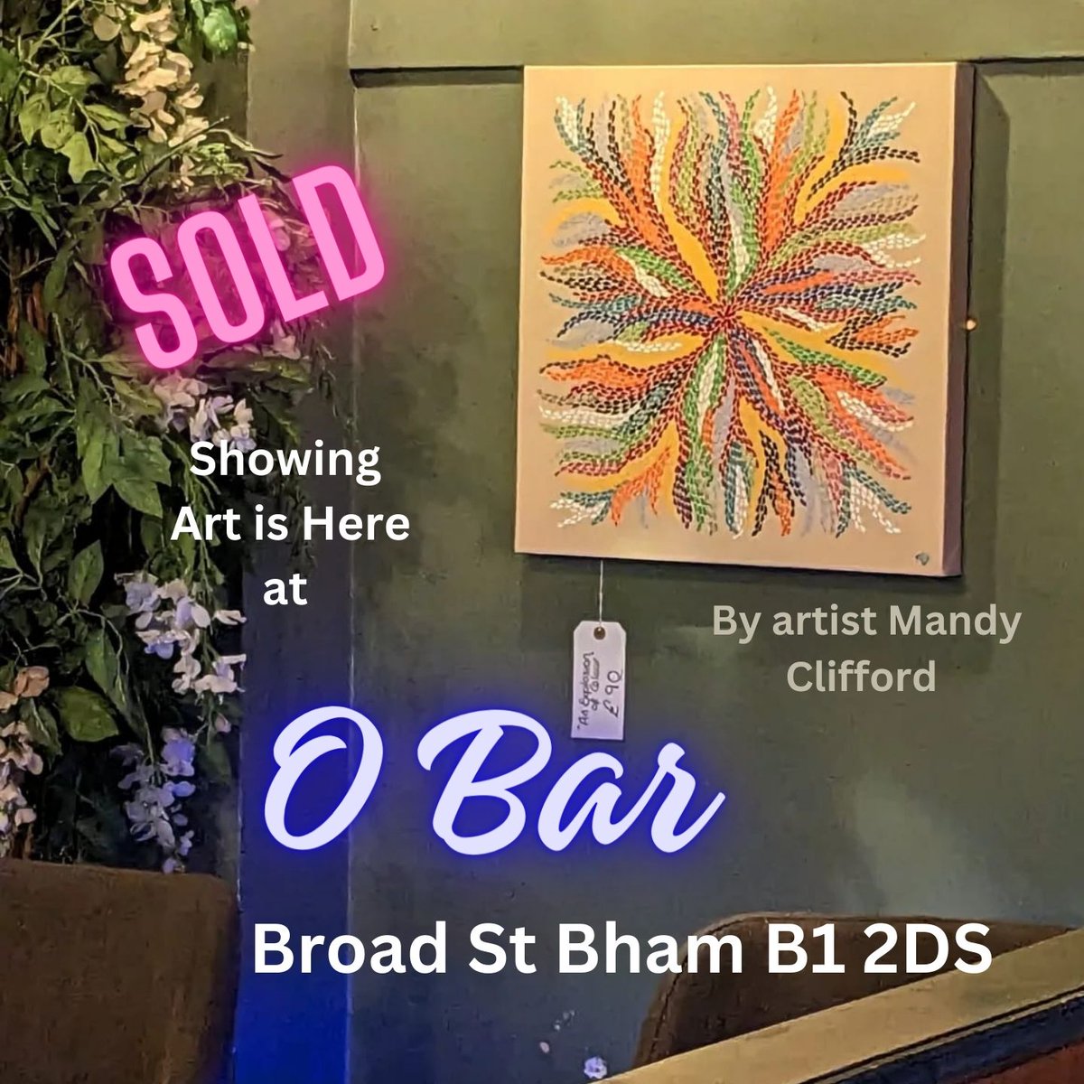 Birmingham_BAZ's tweet photo. Yet another piece of #art #sold at "Art is Here" #BhamBAZ exhibition at @ObarBham opp the famous Black Sabbath bridge well done @MandyCl56972264 thanks during @BigBearMusic68 Jim Simpson Henry's Blueshouse night 

@westsidebid @Brindleyplace @TheArts4Free @brumdispatch https://t.co/Yw0takvXdk