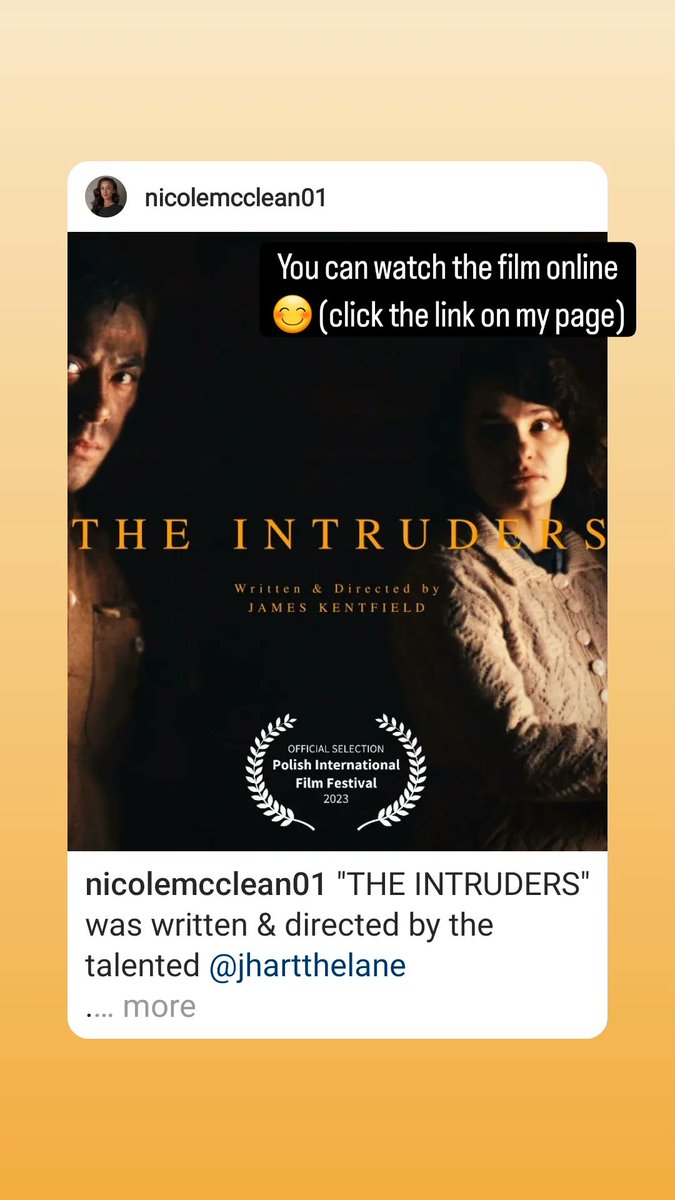 THE INTRUDERS' written & directed by the talented @jhartthelane . Can be watched online today until 11 pm GMT & Midnight CET. 05.12.23 Link: online.festiival.info/the-intruders/ I'm so grateful to have a French speaking role in this film (Voice role due to conflicting schedules)