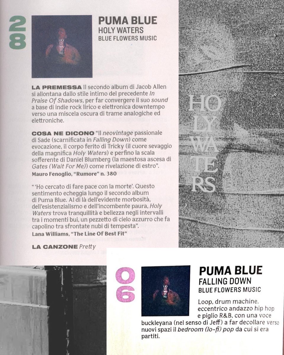 thank you @RumoreMagazine 💘 Holy Waters was given the honour of #28 in Rumore Magazine’s 100 Best Albums of the Year & Falling Down lays at #6 in their Best Songs of the Year 🥀 (if you don’t speak Italian, they were very nice) x