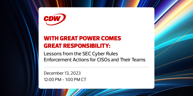 I'll be doing an expert discussion on the recent SEC Cyber Disclosure enforcement actions and their impact on CISOs and their teams. Our panel will cover key takeaways from the SolarWinds fraud case, tips for aligning with the SEC's new Cyber Rules, and... dy.si/dP9r9