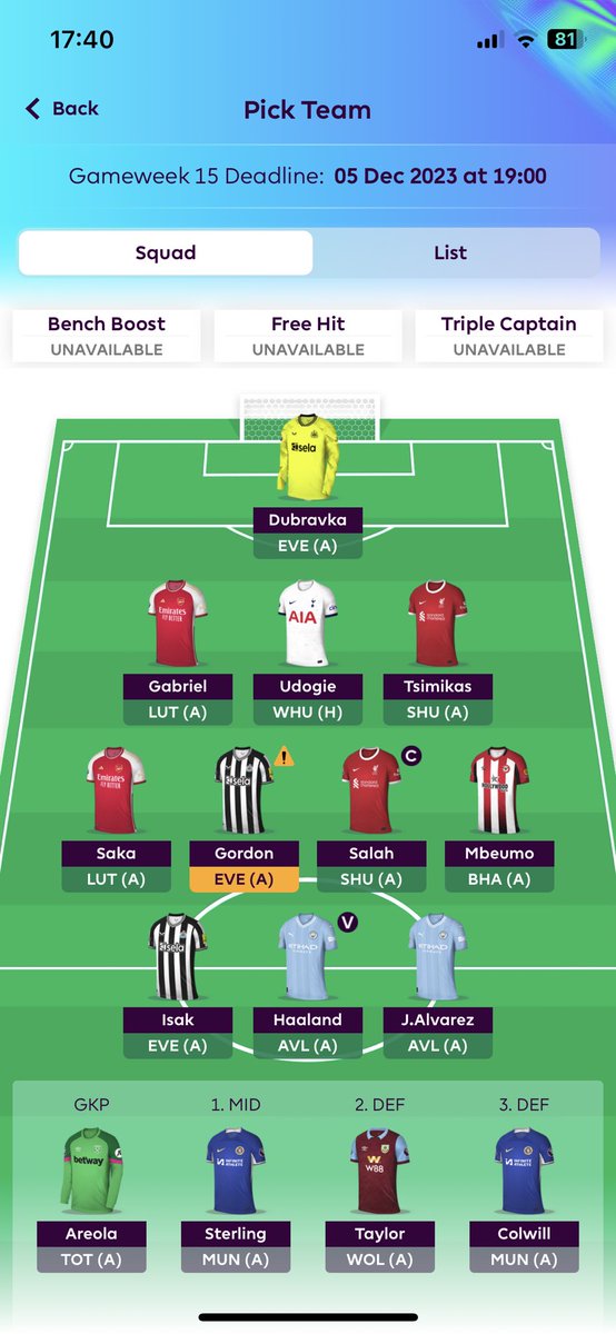 polak0251's tweet photo. @FPLGOAT7 @FPL_Architect Currently on wildcard. Is son a musthave in stead of sterling? https://t.co/KR0r7tBYSy