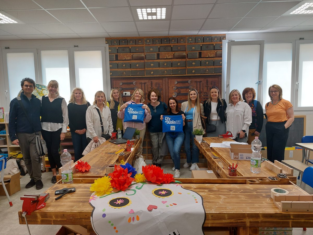 CityofDublinETB's tweet photo. An excellent #KA1Mobility trip to Brescia! @PearseCollege @LibertiesCollD8 @CathalBrughaFET @ICFEofficial @ColDhulaigh @BCFE_Official childcare teachers visited #littleenglandpreschool & learnt about the Reggio Emilia approach. Thank you @MistralCoop #ELC #ErasmusPlus #ThisIsFET https://t.co/8W2nPADM8Q