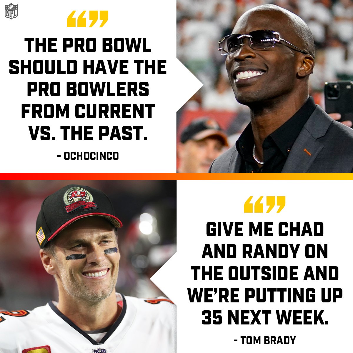 .<a href="/ochocinco/">Chad Johnson</a> might be onto something. 👀 #ProBowlGames