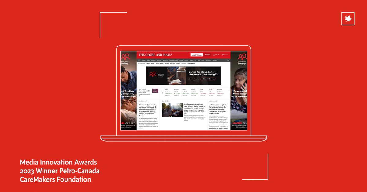 We’re proud to share that @globeandmail's  Petro-Canada CareMakers Foundation (PCCF) 24 Hours of Care campaign won a silver award at the MIAs last week, for Best Use of Technology. 🙌🏼🏆Congrats to everyone involved in this exciting win.
➡️…diainnovationawards.strategyonline.ca/winners/winner…