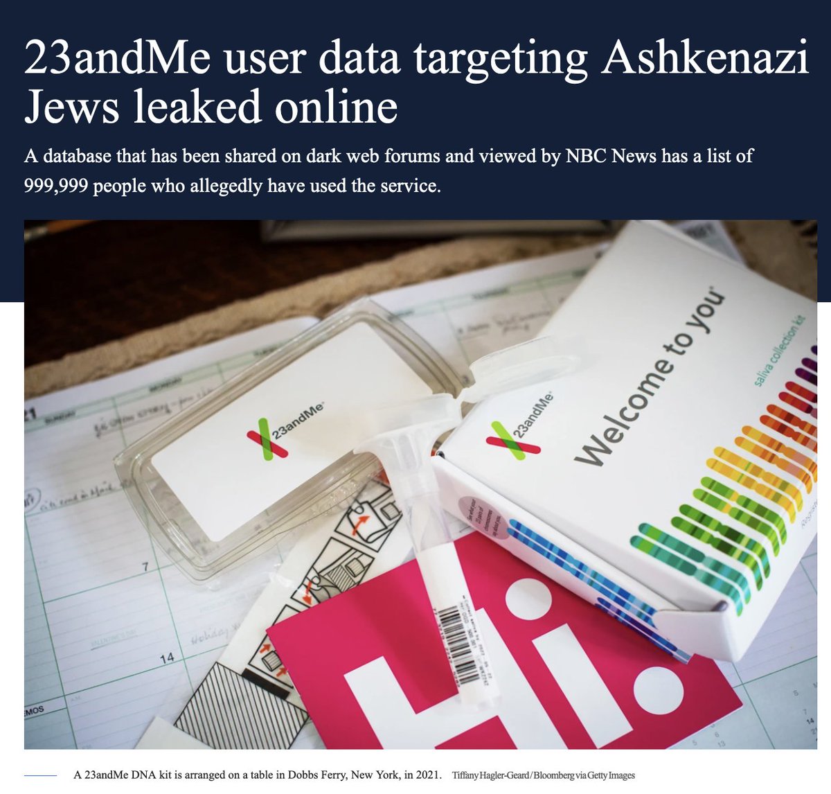 It should be bigger news that someone hacked 23andMe and is specifically targeting Chinese and Ashkenazi genetic data. We are two of the most scapegoated ethnic categories right now. Many Jews also use the site to find relatives lost during the Holocaust. Antisemitism is vile.