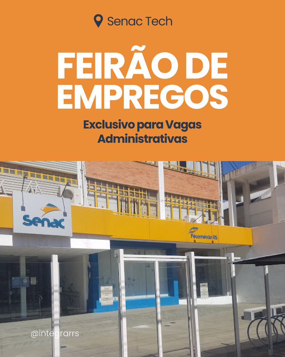 rhintegrar's tweet photo. Amanhã, dia 06/12/23, a INTEGRAR-RS estará presente no Feirão de Empregos exclusivo para vagas administrativas.

Data: 06/12/2023 (Quarta-feira)
Hora: das 10:00 às 12:00
Local: Senac Tech - Av. Venâncio Aires, 93 - Cidade Baixa, Porto Alegre.

Atualize seu currículo e vem! https://t.co/zF6vCvs93b
