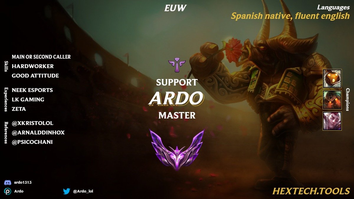 Después de la Iberian y el split de CT estoy abierto a ofertas para el siguiente split ,quiero seguir aprendiendo y mejorando como player. Un RT tontito se agradece ^^