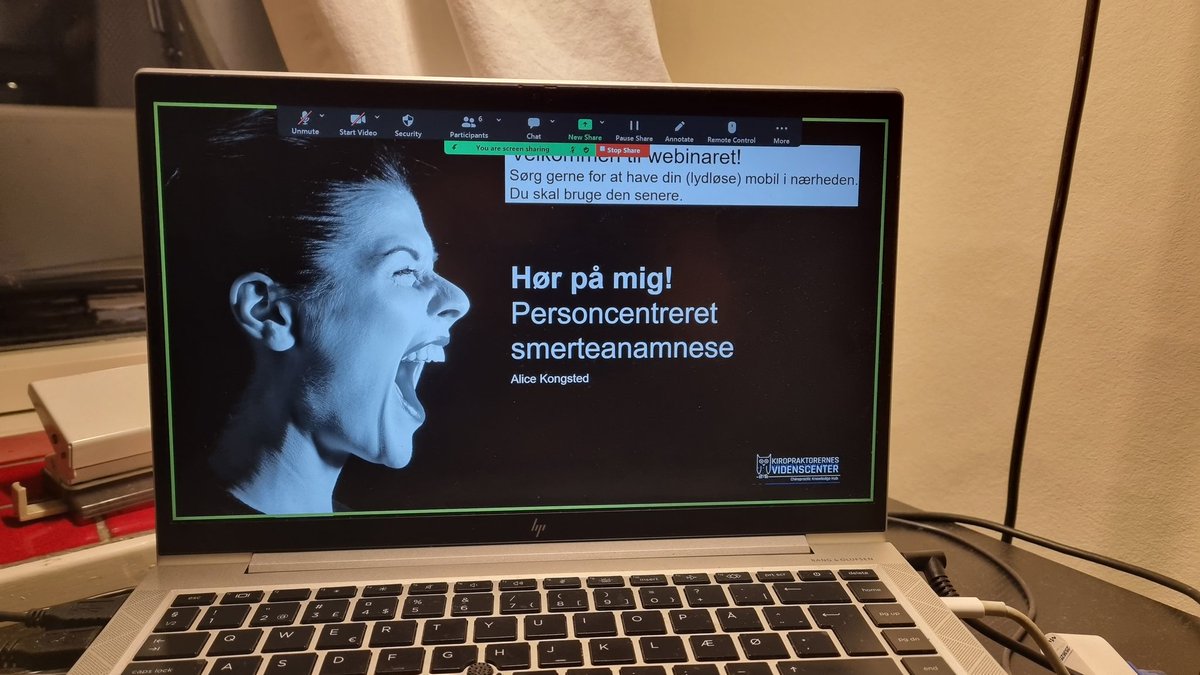 Klar til at undervise på webinar om personcentreret smerteanamnese. Efterlyst af mange mennesker med smerter