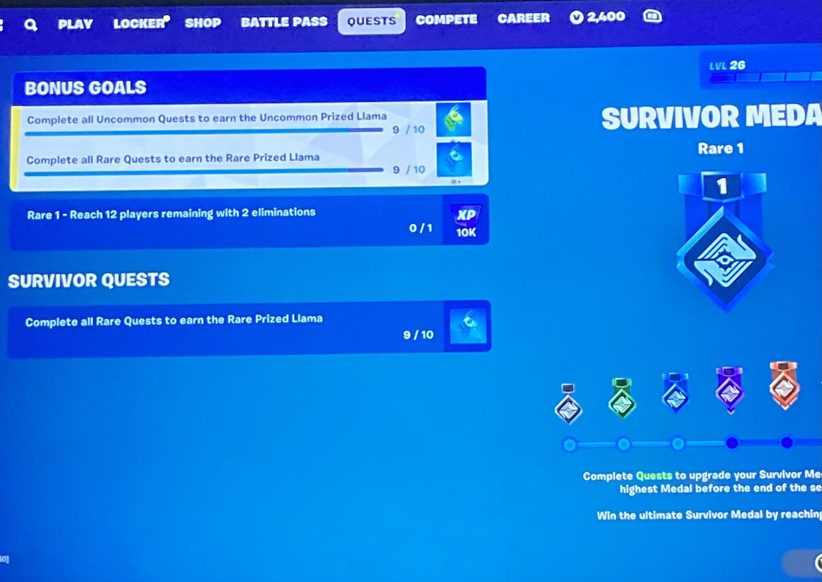romber_bomber's tweet photo. @FortniteStatus @FortniteStatus I have problem with XP : after match my progress disappear and that problem repeat many times. This quest is broke game. I don’t have any progress now. https://t.co/dhtsBvfdN3