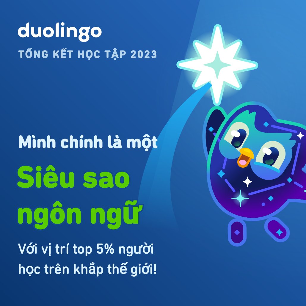 animawoods's tweet photo. Mình là Siêu sao ngôn ngữ luôn! Còn bạn là người học Duolingo hệ gì nhỉ? #Duolingo365 https://t.co/SkXT8FmFY8