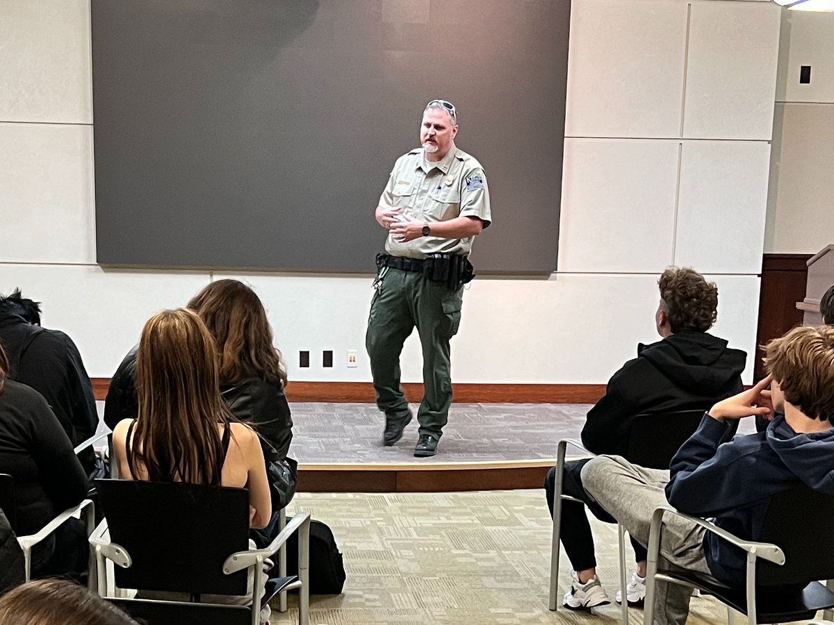 SMSDBLUEEAGLE's tweet photo. Kansas Game Warden and @smnw_office   Grad Captain Jeff Cakin spoke to Blue Eagle Academy law enforcement recruits this week. Captain Cakin shared his perspective on a game warden's career and his role within the @TheKDWP https://t.co/ybcsDrd13c