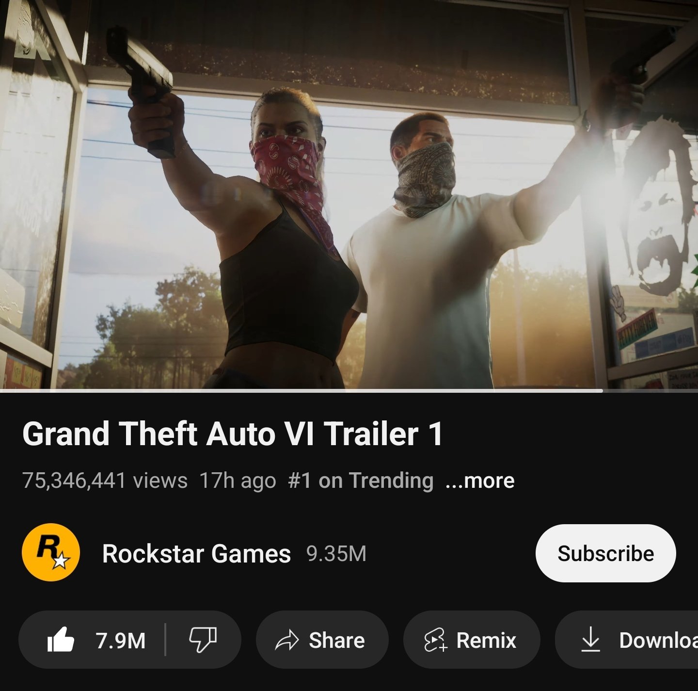 Benji-Sales on X: Rockstar Games announcement the first trailer