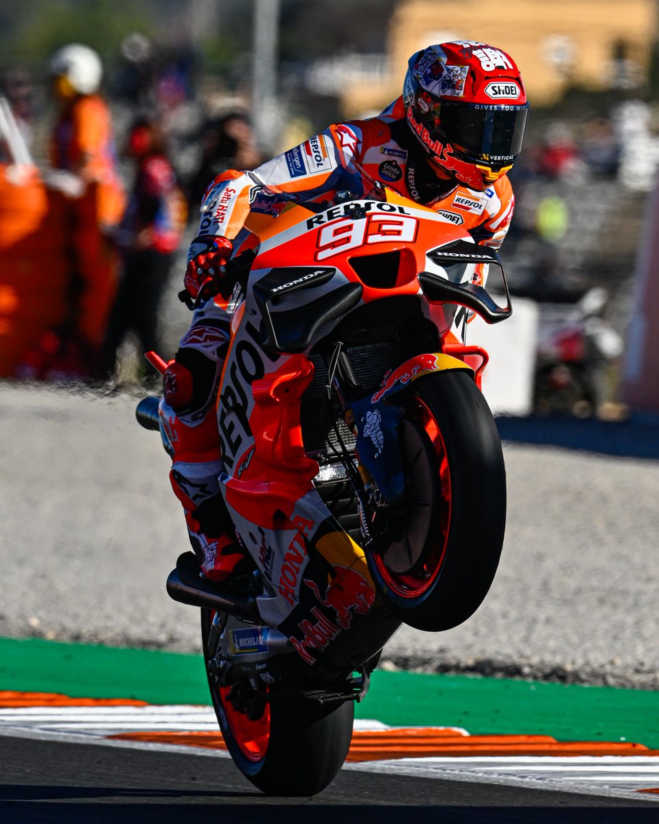 A look back at <a href="/marcmarquez93/">Marc Márquez</a>'s last wheelie with Honda in Valencia! 🤩

Happy #WheelieWednesday everyone from the 8-time World Champ! 😎

#MotoGP