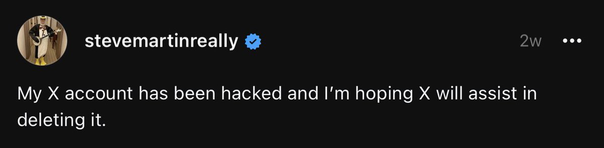 thedailymartins's tweet image. screenshots of steve martin’s threads — steve martin has shared an update on his twitter account. he has deactivated / deleted his account because it has been hacked. please do not fall for scammers (2023)
📸: stevemartinreally (threads)