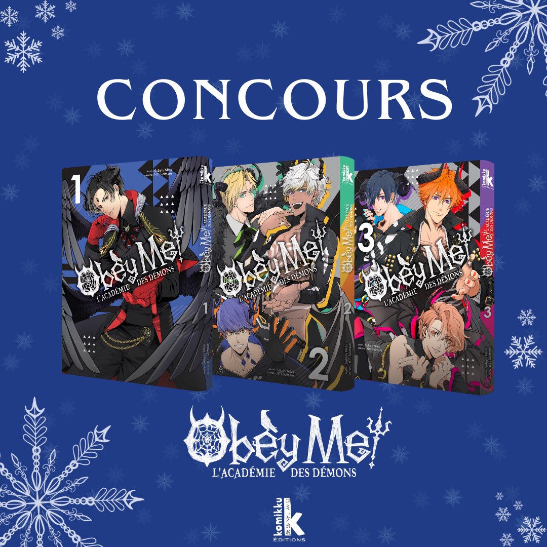 [CONCOURS] 🎁 Remportez la série complète de “Obey me! L’Académie des démons” ! 😈

👉 Être abonné(e) au compte Komikku.
👉 Retweeter le concours

Concours ouvert à la France métropolitaine, au Luxembourg, à la Suisse et à la Belgique. Tirage au sort le 07/12/2023.