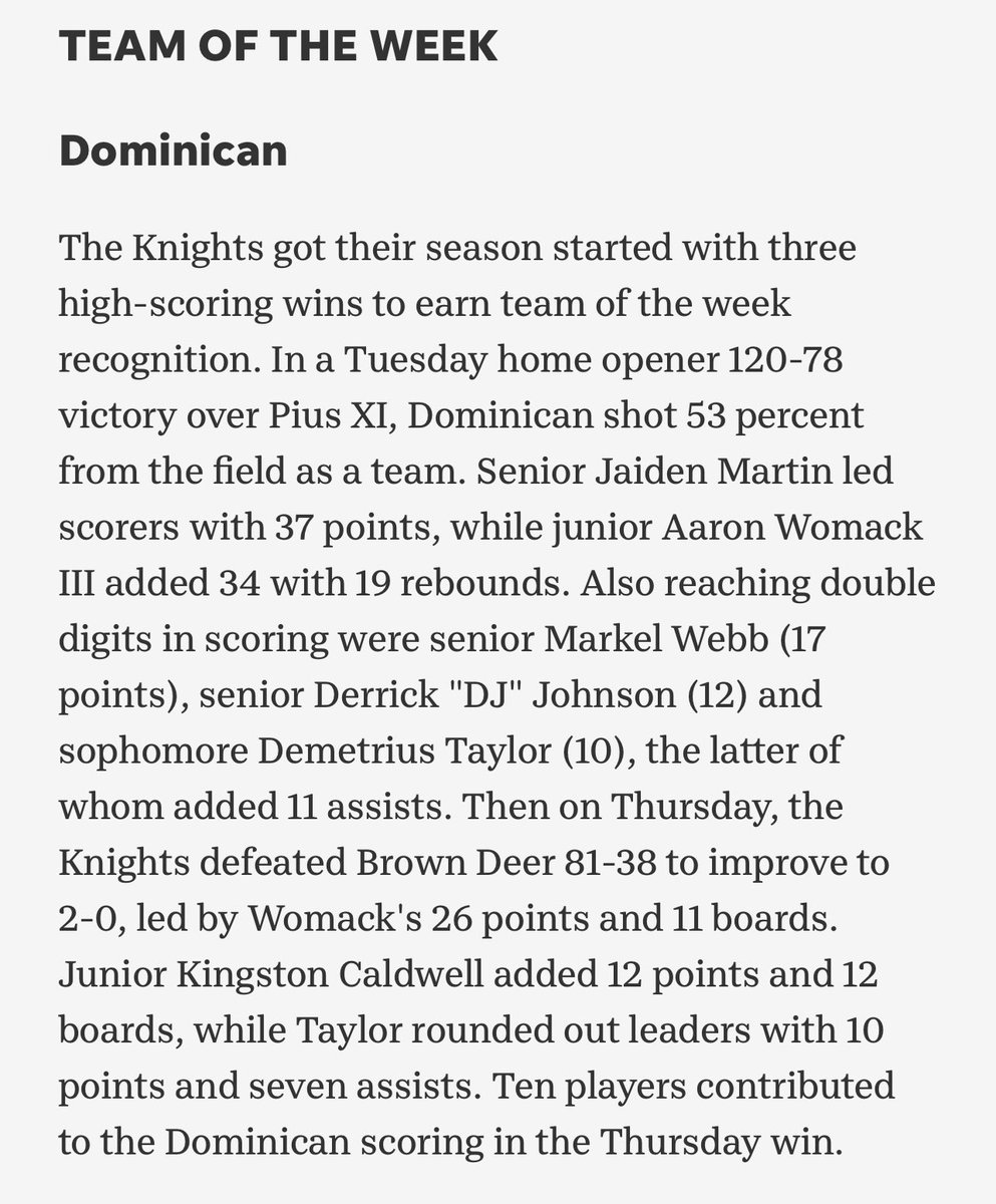 Dominican High School tweet media