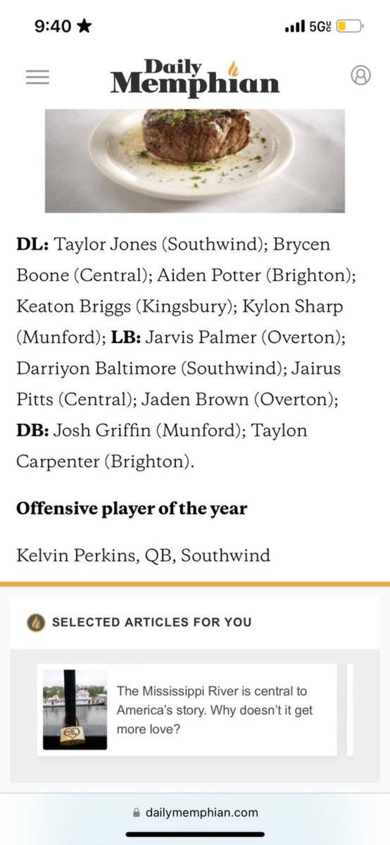 Honored to be Second team all Region!!

<a href="/CoachGollman/">Marquez Gollman</a> <a href="/coachlester91/">Coach Earl Lester</a> @Iam_CoachTrey <a href="/SouthwindJags/">Jerome Griffin</a> <a href="/Coach2Bless/">Devin Rispress</a> <a href="/MTFB_Recruiting/">Middle Tennessee Football Recruiting</a>