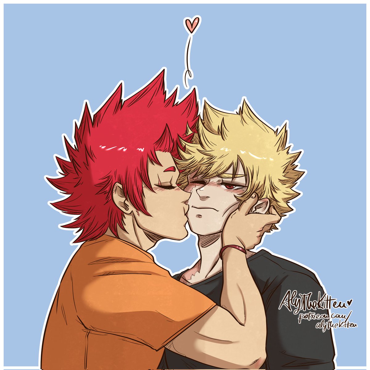 Kiss it better ❤️🧡 I needed some cute KiriBaku out of my system for you to enjoy 🤣💕