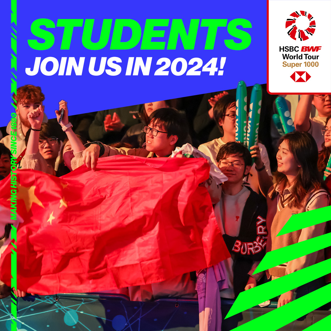 YonexAllEngland's tweet photo. Calling all Students, did you know we offer a student ticket discount? Grab some friends and join us next year at the YONEX All England where you can make some noise for badminton! 🎫 https://t.co/IXTfShyzho
#YAE24 #Allofbadminton #AlltheNoise https://t.co/kMVcSzckih
