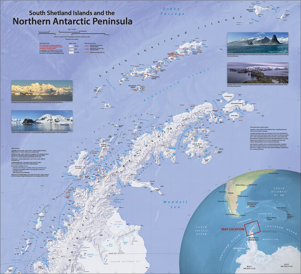 I just finished a big blue map of a very cool place that I was fortunate to have visited earlier this year. Check it out here: shadedrelief.com/antarctica/