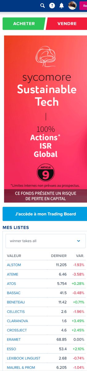 instanttext1's tweet image. Chez vous aussi ces imbéciles de boursorama vous collent une énorme pub qui vous oblige à scroller pour voir votre liste?