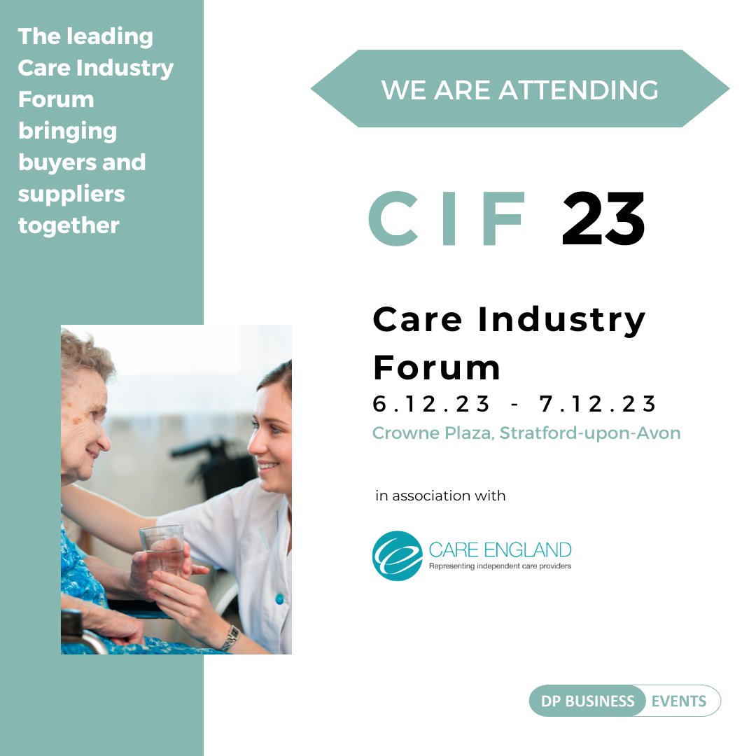 We're going to be attending the <a href="/DPBusinessEvent/">DP Business Events</a> Care Industry Forum in association with Care England on Wednesday 6th and Thursday 7th December at <a href="/CrownePlaza/">Crowne Plaza Hotels & Resorts by IHG</a> Stratford-upon-Avon. 

See you there!