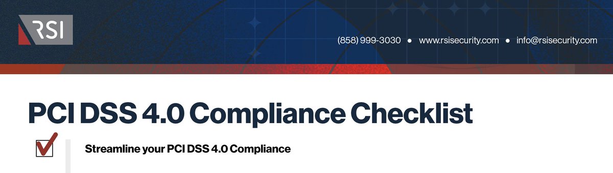 Dive into our PCI DSS 4.0 Compliance Activity Checklist – a crucial guide to ensure your business stays secure. Checklist: rsisecurity.com/wp-content/upl… #PCIDSS #ComplianceMatters #DataSecurity #Cybersecurity