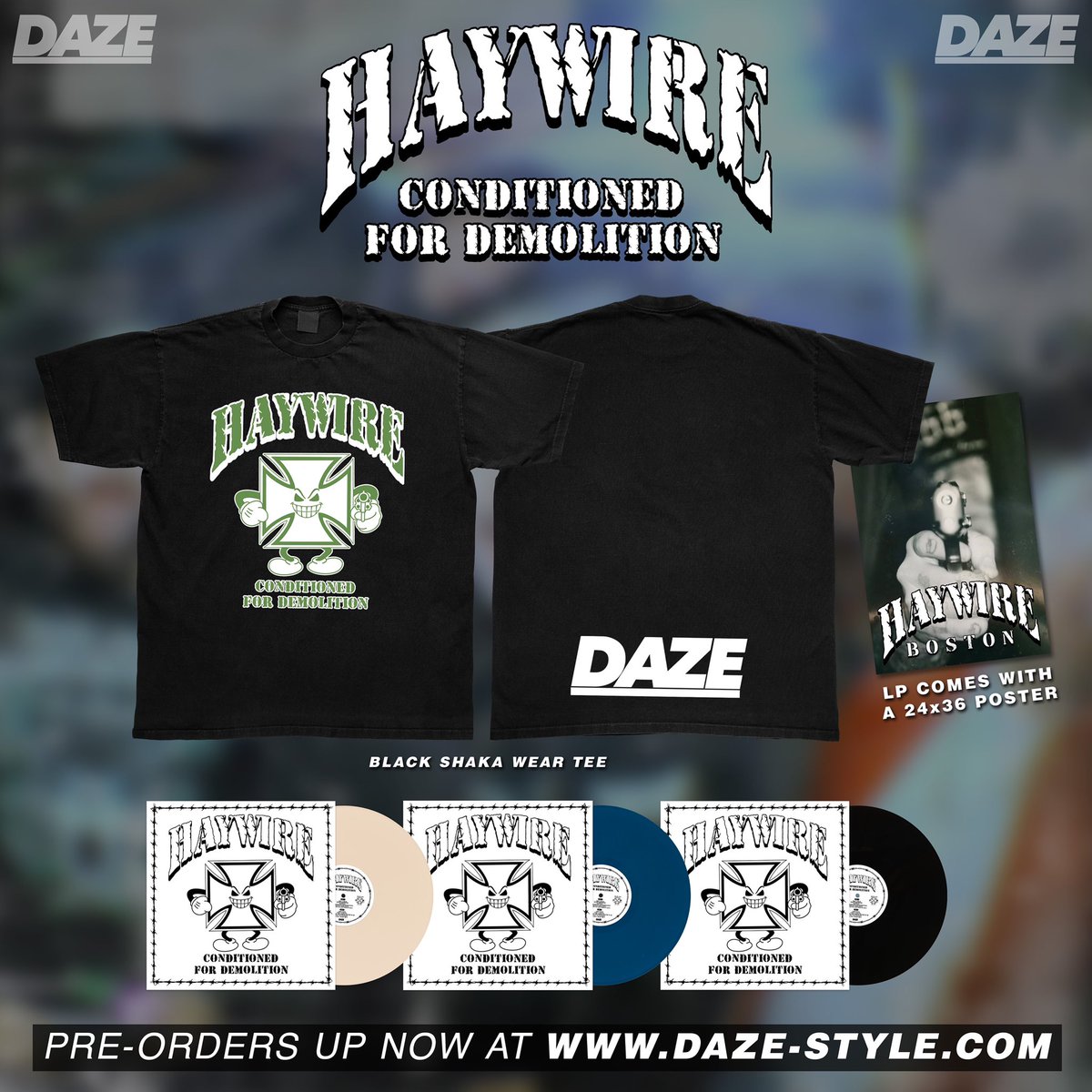 HAYWIRE “CONDITIONED FOR DEMOLITION” OUT JANUARY 3RD 2024… PREORDERS ARE UP NOW.. CHECK OUT THE TRACK “HAYWIRE” STREAMING NOW… ALL RECORDS COME WITH A DOPE 24X36 POSTER… HC CD VERSION AVAILABLE TOO.. BHC STREAM: vyd.co/Haywire PREORDER: DAZE-STYLE.COM