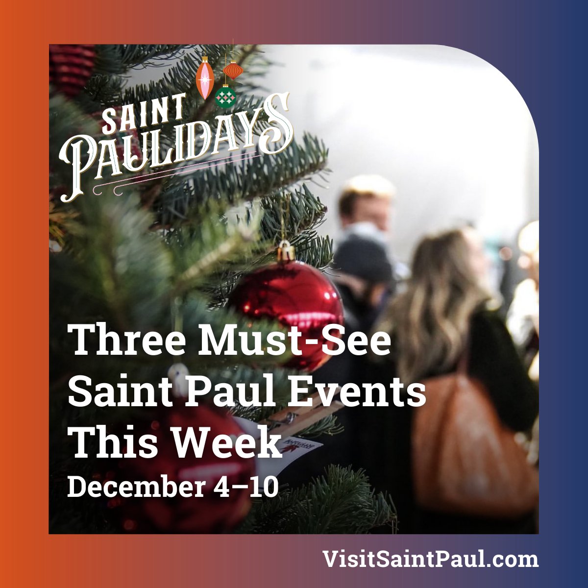 SaintPaul's tweet photo. 🎄Don't miss out on these must-attend events in #MYSAINTPAUL this week! ☃️ Explore our events calendar for a full list of Saint Paulidays celebrations! ➡️ https://t.co/si8VaGo00T
#SaintPaulidays #GoList #VisitSaintPaul #StPaulMN #SaintPaulMN #STP #MNEvents #OnlyInMN #ExplorePage https://t.co/YGS38fLIka