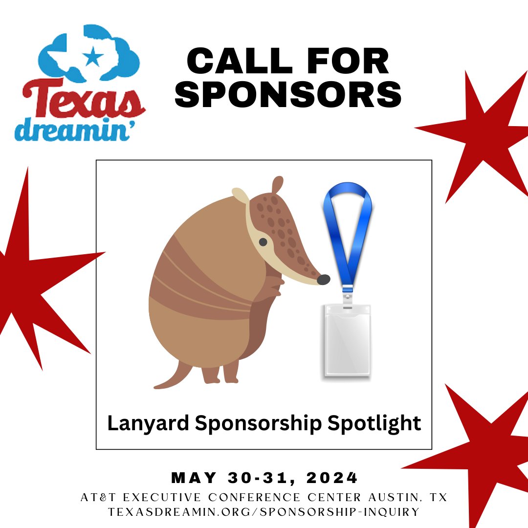🔖 Be front and center at #TXD24 with your brand on every attendee's lanyard. A unique chance to be the exclusive Lanyard Sponsor. Your brand travels with every guest, every moment. Don't miss out! texasdreamin.org/sponsorship-in…