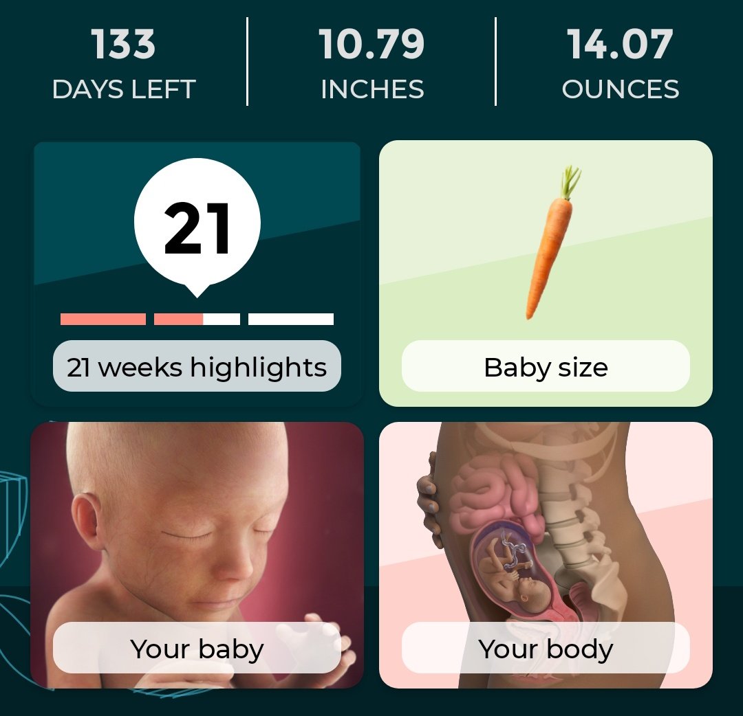 21 semanas de mucho amor y mucho sueño. Y ya se sienten sus movimientos ♥️